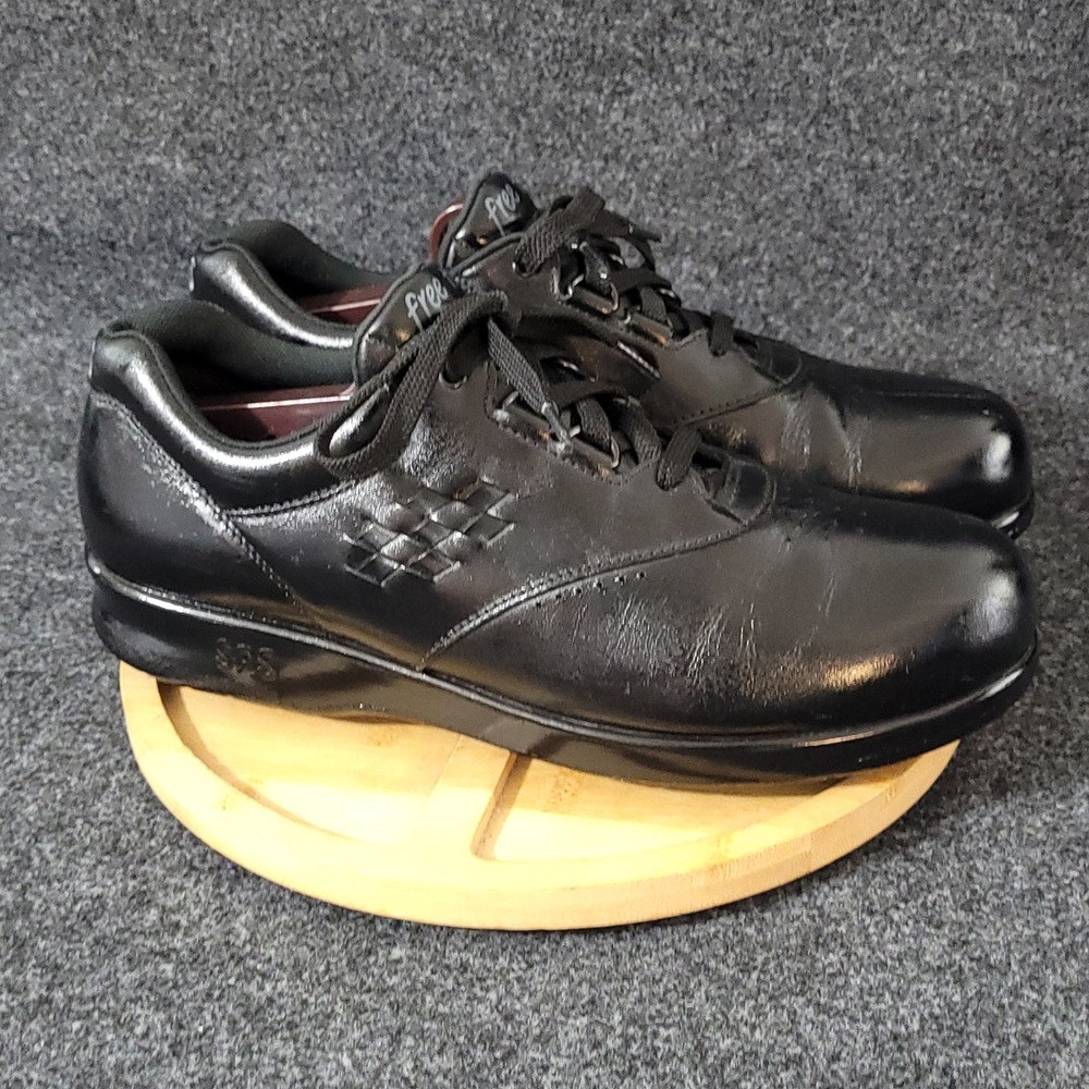 SAS Free Time Shoes Women 9 M Black Walking Comfort Leather Lace Up Sneaker - Picture 2 of 16